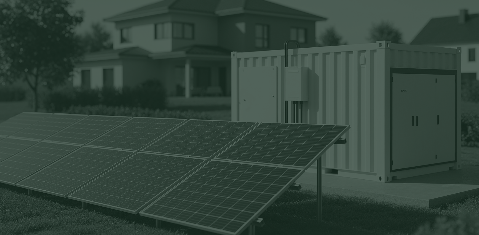 Estrutura de armazenamento de energia com painéis solares