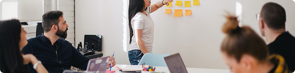 Greener team in a meeting